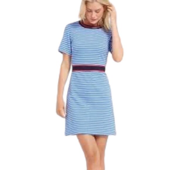 Draper James Dresses & Skirts - Draper James Persley Ponte Knit Blue and White Striped Dress Large
